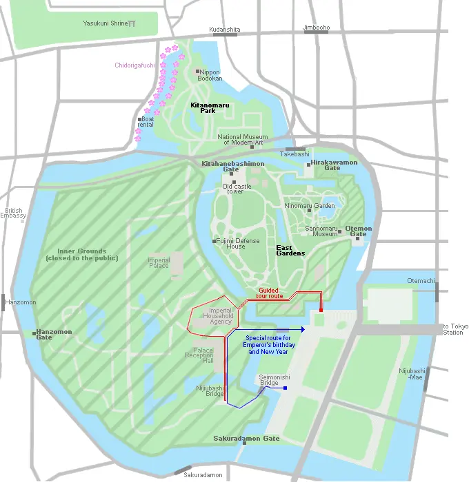 Tokyo Imperial Palace Map
